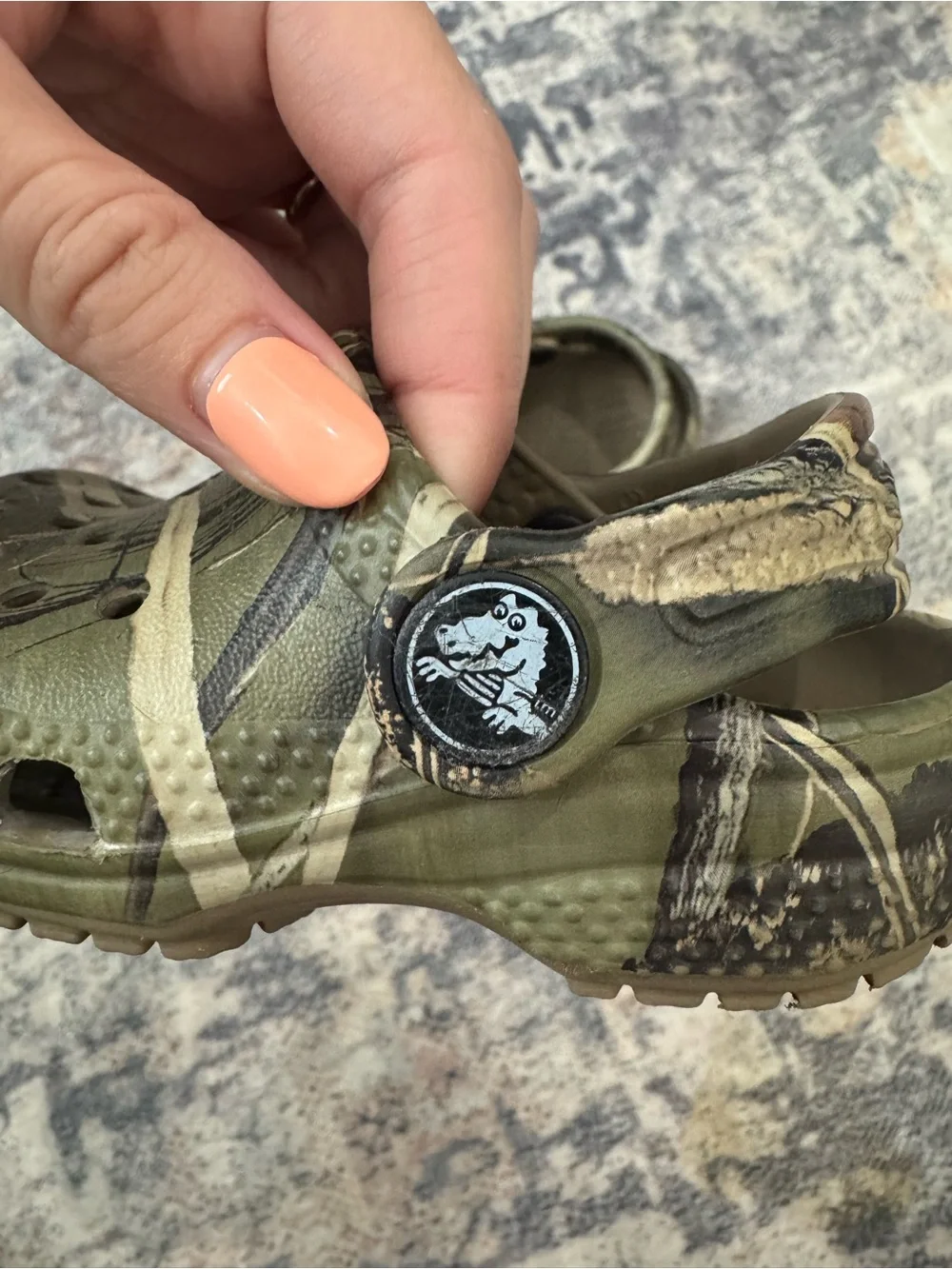 Kids Camo Slip-On Clogs in Green